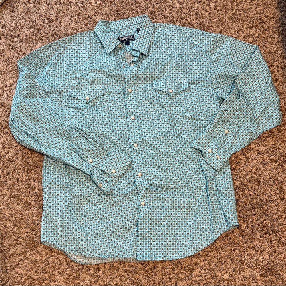 Men's Blue Patterned Shirt